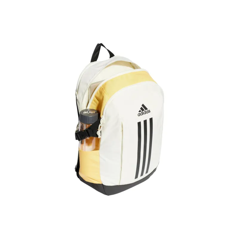 Adidas Recycled Polyester Backpack Unisex Ivory White Light Yellow & Black-3