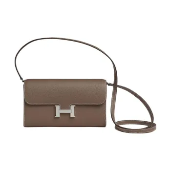 HERMES Constance To Go Evercolor Calfskin Wallets Handheld Shoulder Bag Crossbody Bag Women's 18 Etoupe Elephant Gray