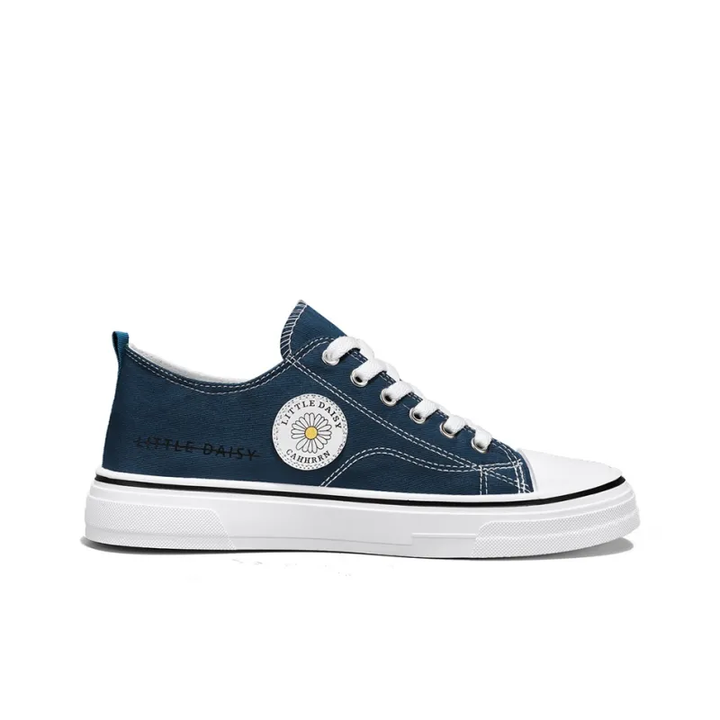 Little Daisy Small Daisy Height Increasing Wear-Resistant Breathable Slip-Resistant Low-Top Canvas Shoes Men's Black-15