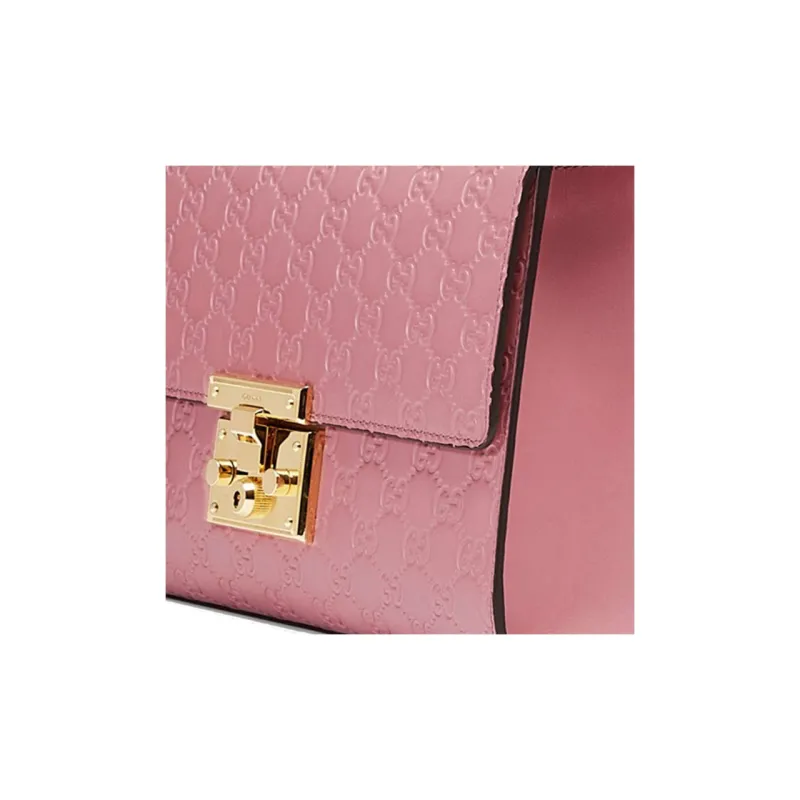 GUCCI Padlock Leather Lock Bag Crossbody Bag Shoulder Bag Women's Pink-6