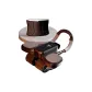 [Fat Burning & Intense Sweat]Black 4-Wheel Abdominal Roller+Sweat Belt