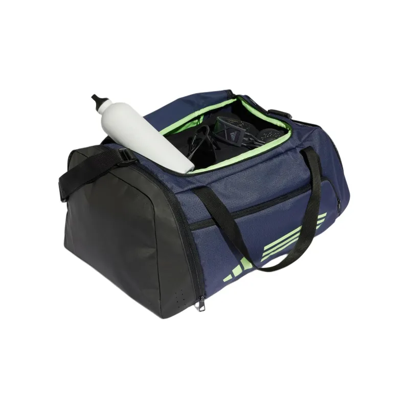 Adidas Essential Recycled Material One Shoulder Portable Travel Bag Regular Unisex Dark Navy Blue & Light Green-3