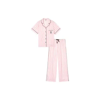 Victoria's Secret Pajama Set Women's Pink Stripes