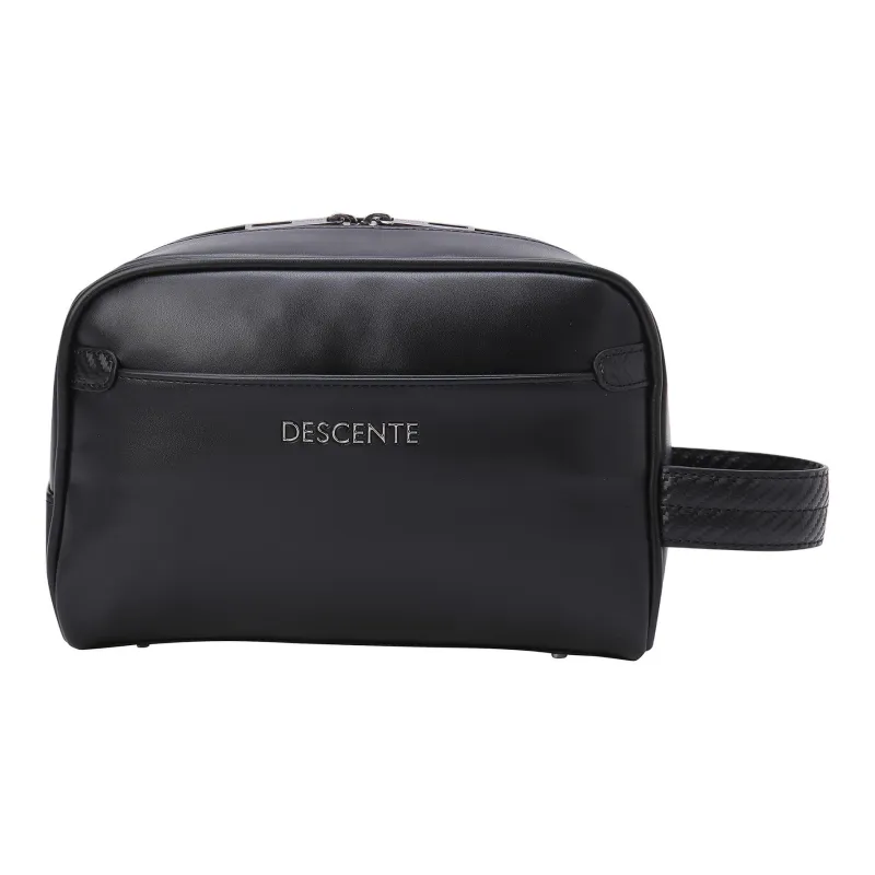 DESCENTE Polyester, Synthetic Leather Handbag Unisex Black-4