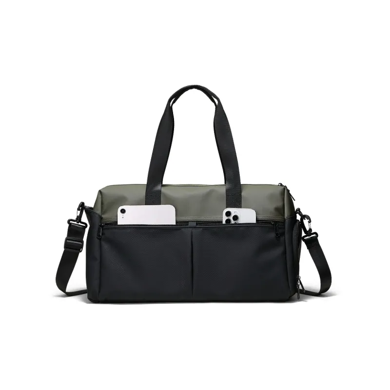 Fillove Fabric Shoulder Bag Crossbody Bag Travel Bag Regular Men's Black & Green-5