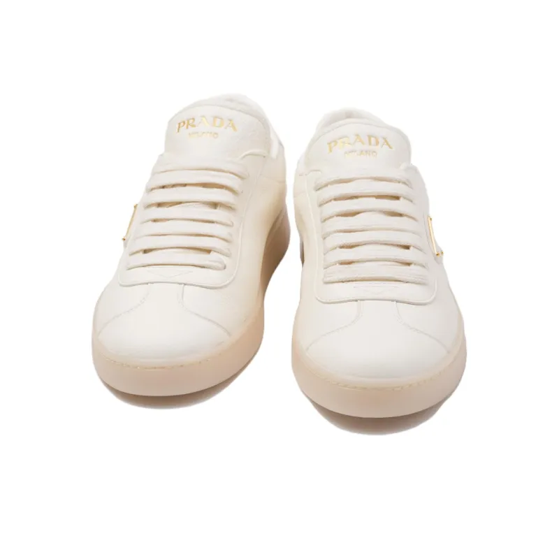 PRADA Triangle-logo Leather Sneakers-4
