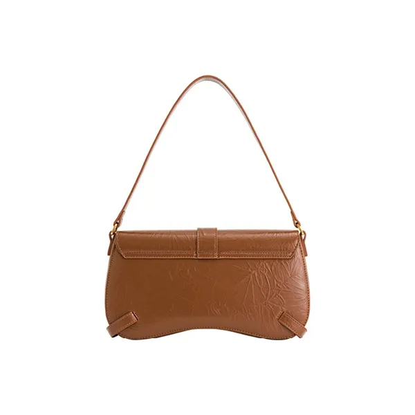 JW PEI Artificial Leather Shoulder Bag Baguette Bag Shoulder Bag Medium Size Women's Black-13