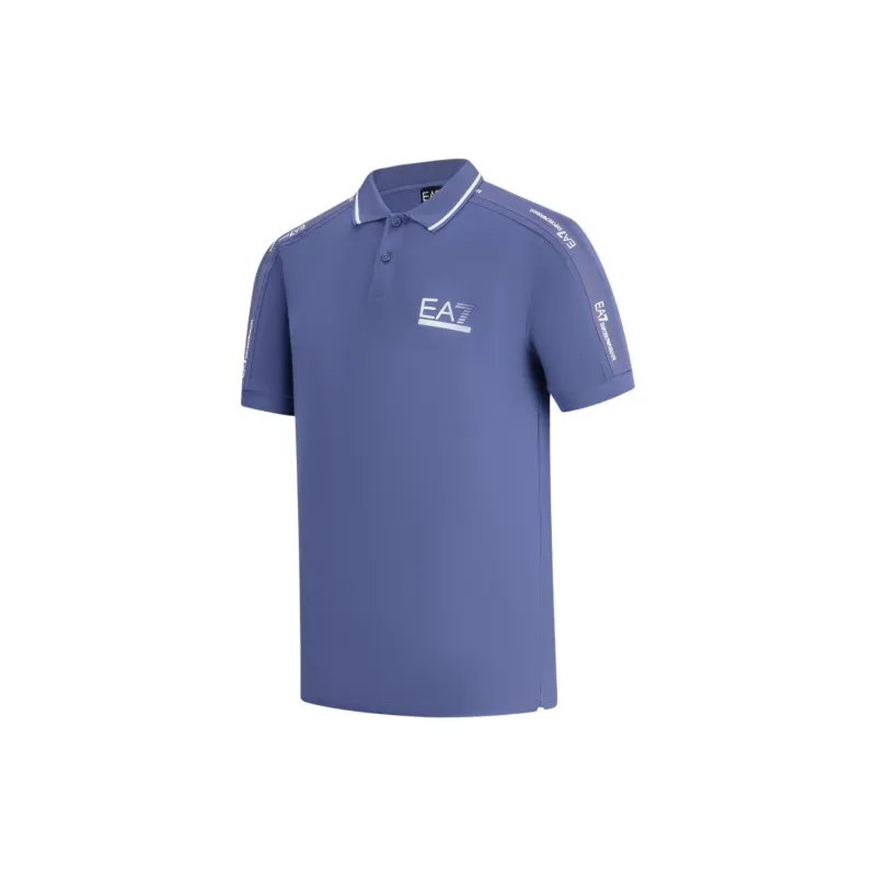 EMPORIO ARMANI EA7 SS24 Polo Shirt Men's Royal Blue-2