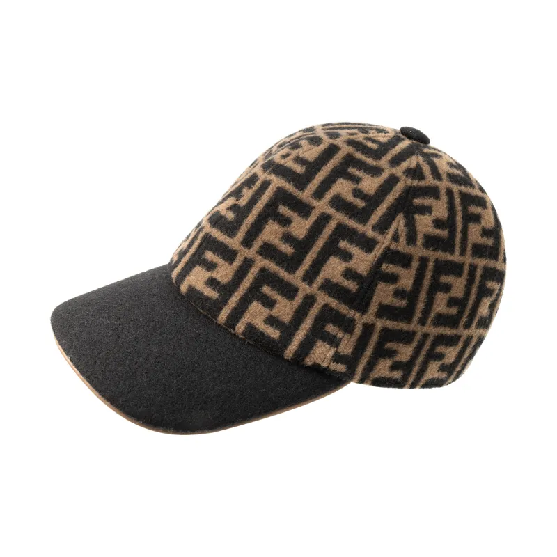 FENDI FF pattern Jacquard Wool Cap-0