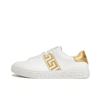 VERSACE Embroidered Greca Leather Sneakers
