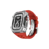 Silver Case, Red Strap
