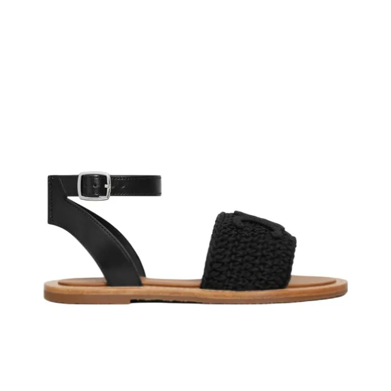 CELINE Triomphe One Strap Sandals 1.5cm Women's Black-1