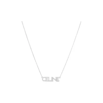 CELINE Monochroms Strass Necklace In Brass With Rhodium Finish And Crystals