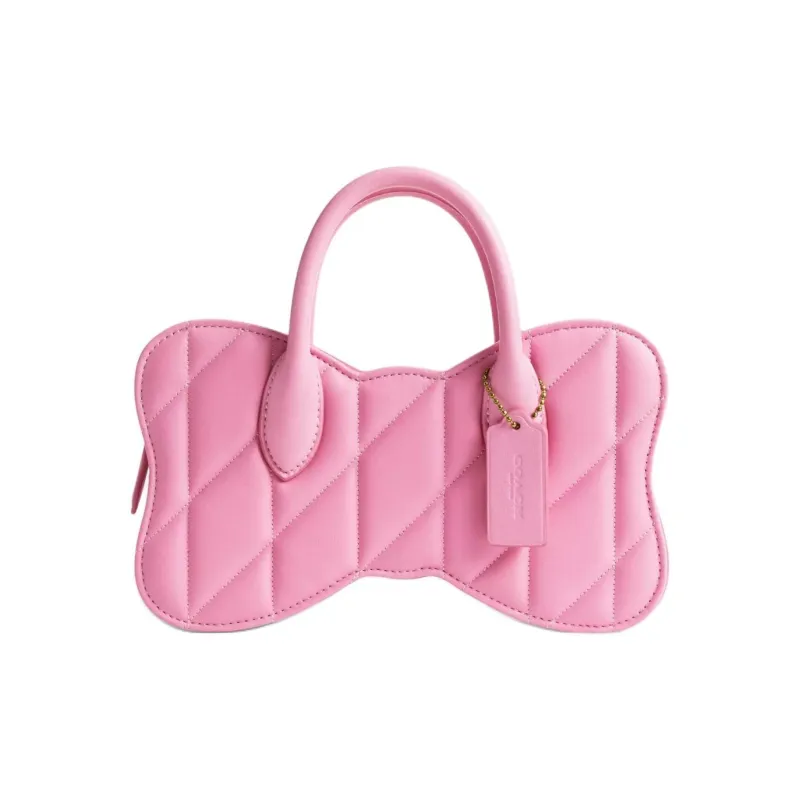 COACH Sheepskin Bowknot Bag, Shoulder Bag, Crossbody Bag, Handbag Medium Size Women's Bright Pink-0