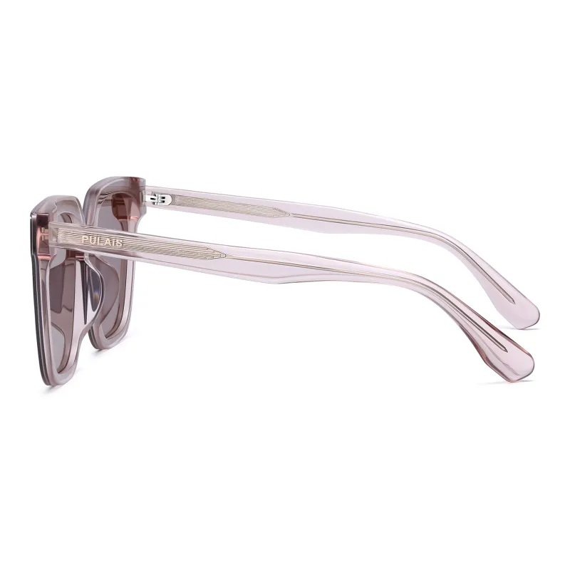 PULAIS Plate Alloy Frame Square Sunglasses Unisex Black-11