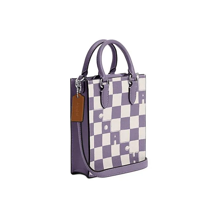 COACH N/S Artificial Leather Handbag Mini Women's Light Violet & Chalk White-1