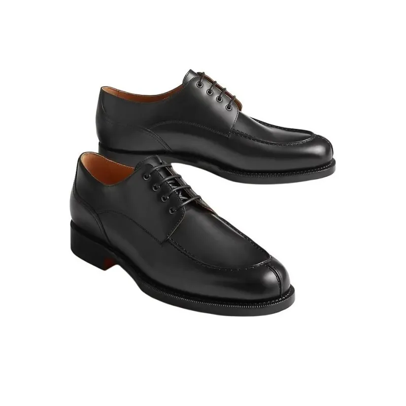 HERMES Influence Dress Shoes Men's Black-2