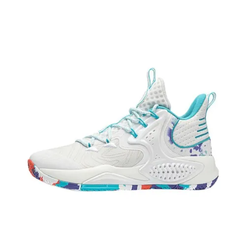 QIAODAN Basketball Shoes Men Low-Top Jordan White/Smart Blue