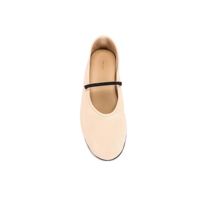 THE ROW Almond-toe Elasticated-strap Ballerina Flats-4