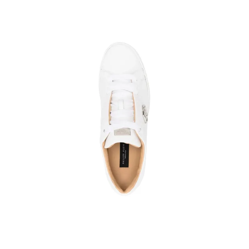 PHILIPP PLEIN Logo-plaque Pebbled Leather Sneakers-4