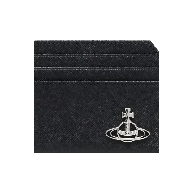 Vivienne Westwood Saffiano Calfskin Card Holder Card Holder Men's Black-3