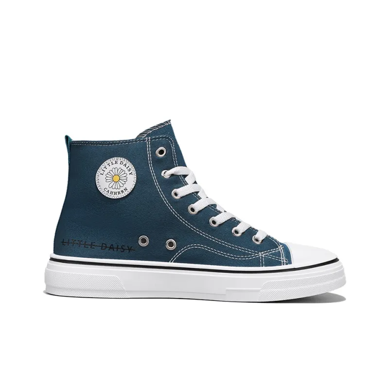 Little Daisy Small Daisy Height Increasing Wear-Resistant Breathable Slip-Resistant High-Top Canvas Shoes Men's-15