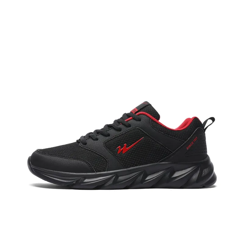 Binary Low Top Running Shoes Men's Black Red-0