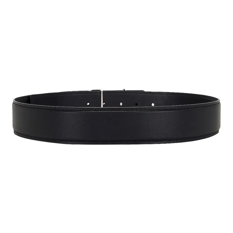 AMIRI Letter Logo Leather Belts Men's Black Width: 3.8CM-2