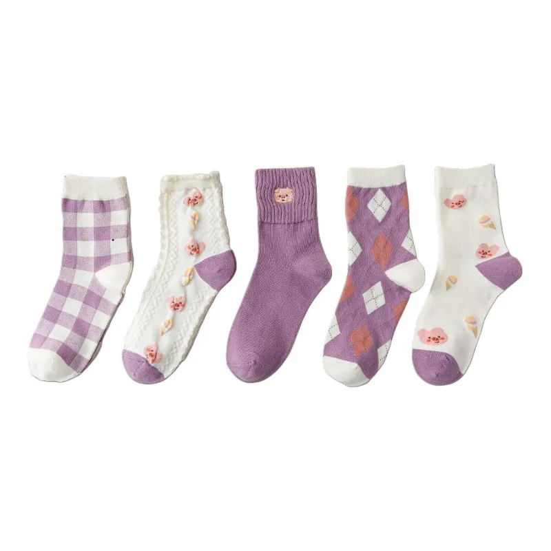 2323 Mid Calf Socks Women's 5 Pack-2