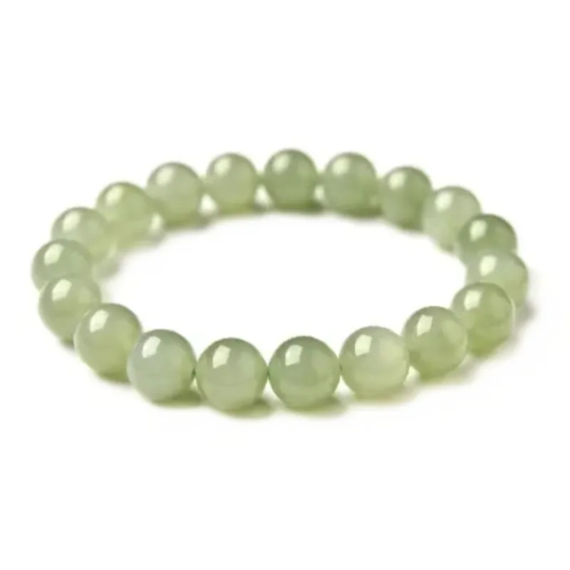 Lingxiang Yurun Hetian Jade Bracelets Unisex Pale Greenish White Jade-5