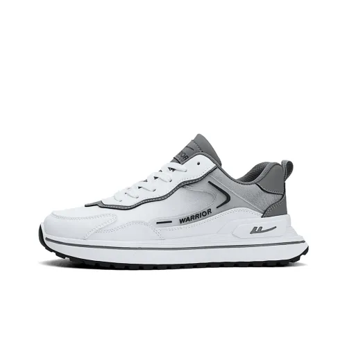 Warrior Cushioning Anti Slip And Wear Resistant Height Increasing Low Top Chunky Sneakers Men's White Gray