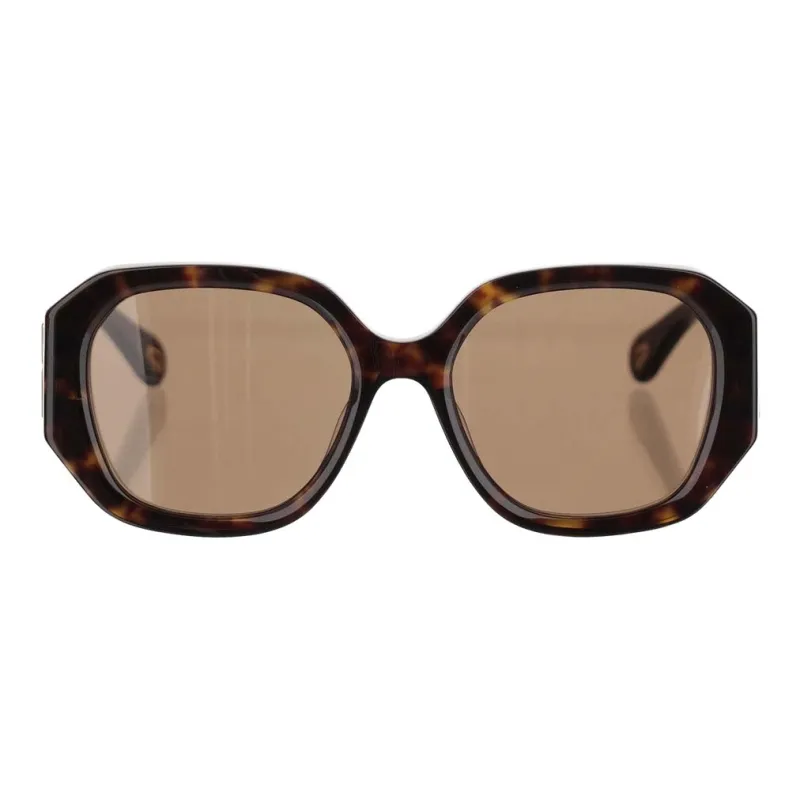 Chloe Recycled Acetate Irregular Shape Sunglasses Unisex Tortoiseshell-0