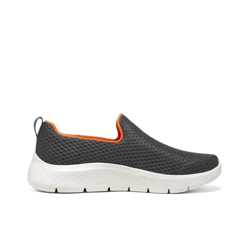 Skechers Go Walk Fle Slip Resistant Low Top Casual Shoes Men's Gray Orange-1
