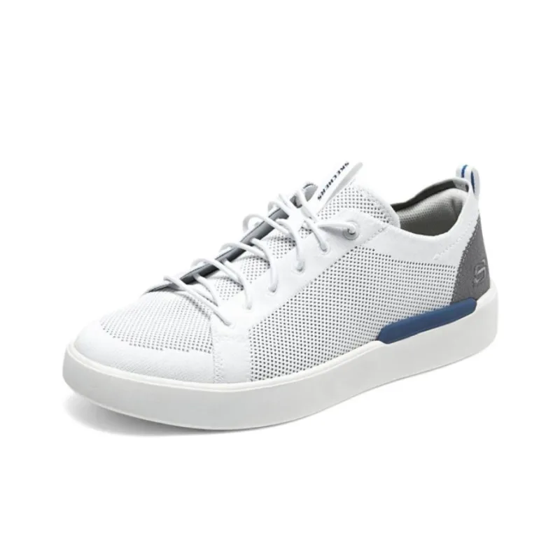 Skechers Durable Breathable Low Top Skateboard Shoes Men's White-0