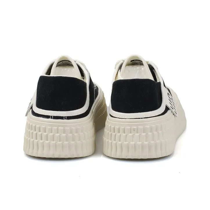 B10CROWN Anti Slip And Wear Resistant Balance Low Top Canvas Shoes Women's Black-6