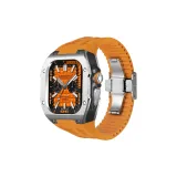 Black Case Silver Bezel, Orange Strap