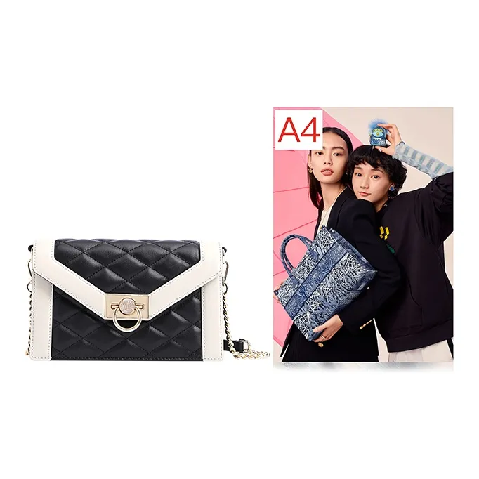 FION Cow Leather Small Square Bag Shoulder Bag, Crossbody Bag Trumpets Women's Black Gray-5