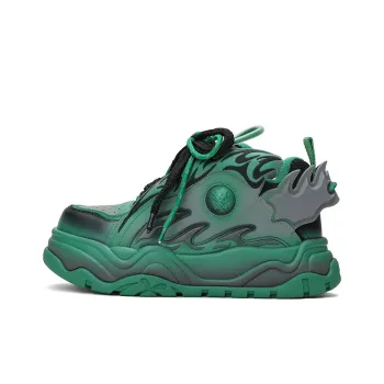 X·LUN Snowy Foot Collection Cushioning Height Increasing Slip-Resistant Low-Top Skateboard Shoes Unisex Green