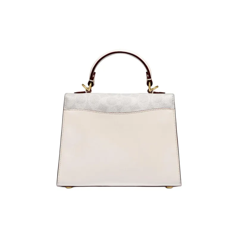 COACH Tabby Canvas With Leather Handbag, Shoulder Bag, Crossbody Bag Trumpets Women's White-4