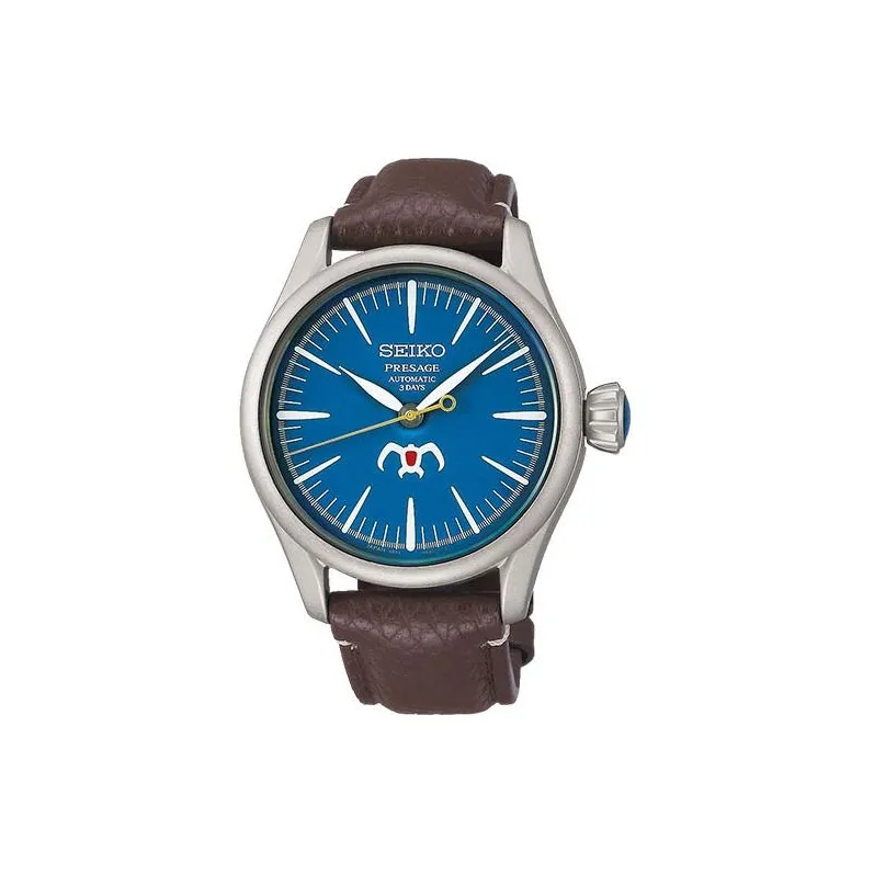 SEIKO Automatic Mechanical Movement Genuine Leather Strap Watch 40.5mm Unisex Blue Dial-0
