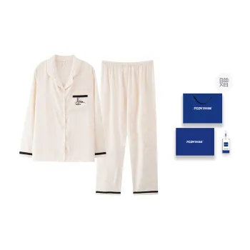 Floating Light Islands Pajama Set Women's Gift Box Set Ecru