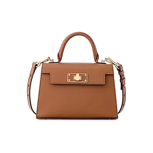 FION Cow Leather Shoulder Bag, Crossbody Bag, Handbag Tubas Women's Brown-0