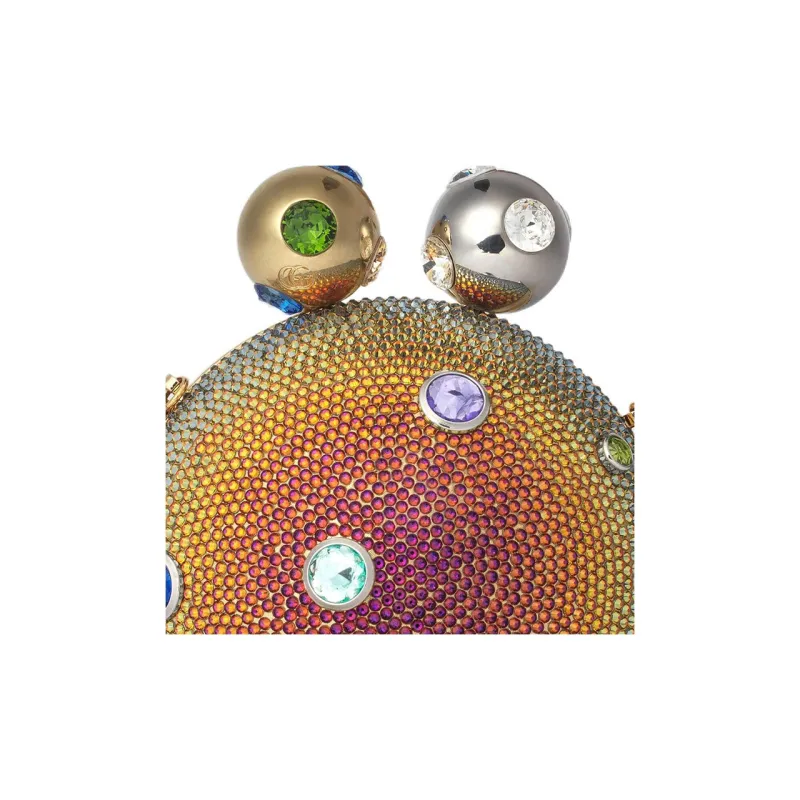 GUCCI Crystal Metal All-over Evening Party Bag One Shoulder Crossbody Clutch Women's Multicolor-7