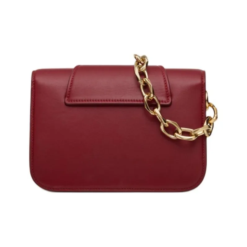 Valentino Vlogo Sheepskin Portable Crossbody Bag Shoulder Bag Women's Deep Red-3