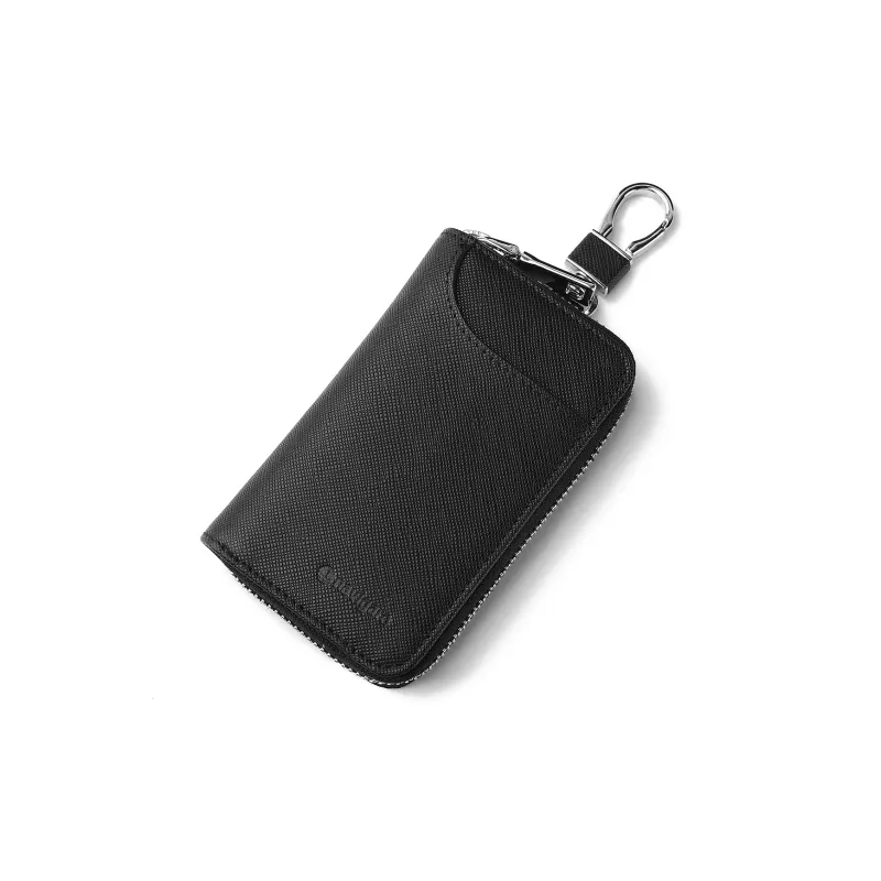 NAVIGARE Cow Leather Key Pouch Card Holder Men's Black-2