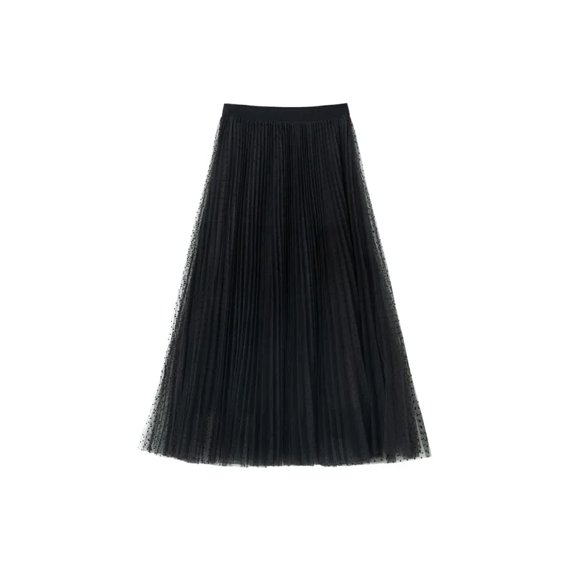 SOON FLOWER Casual Long Skirts Women's Black-1