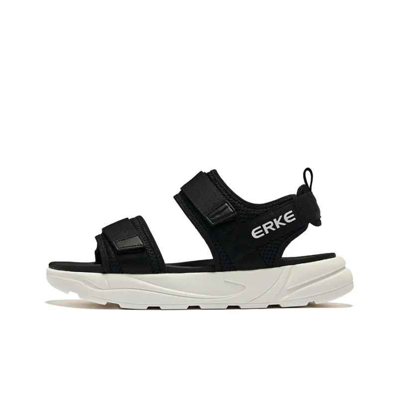 Erke Drifting Beach Sandals Men's Jet Black Microcrystal White-0