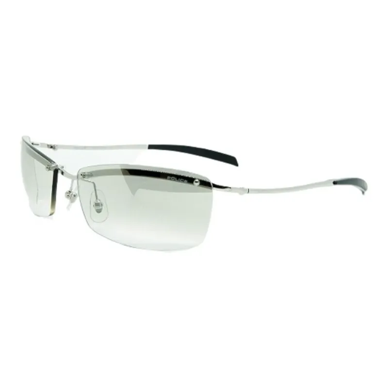 Police Titanium Nickel Alloy Irregular Shape Sunglasses Unisex Silver-0