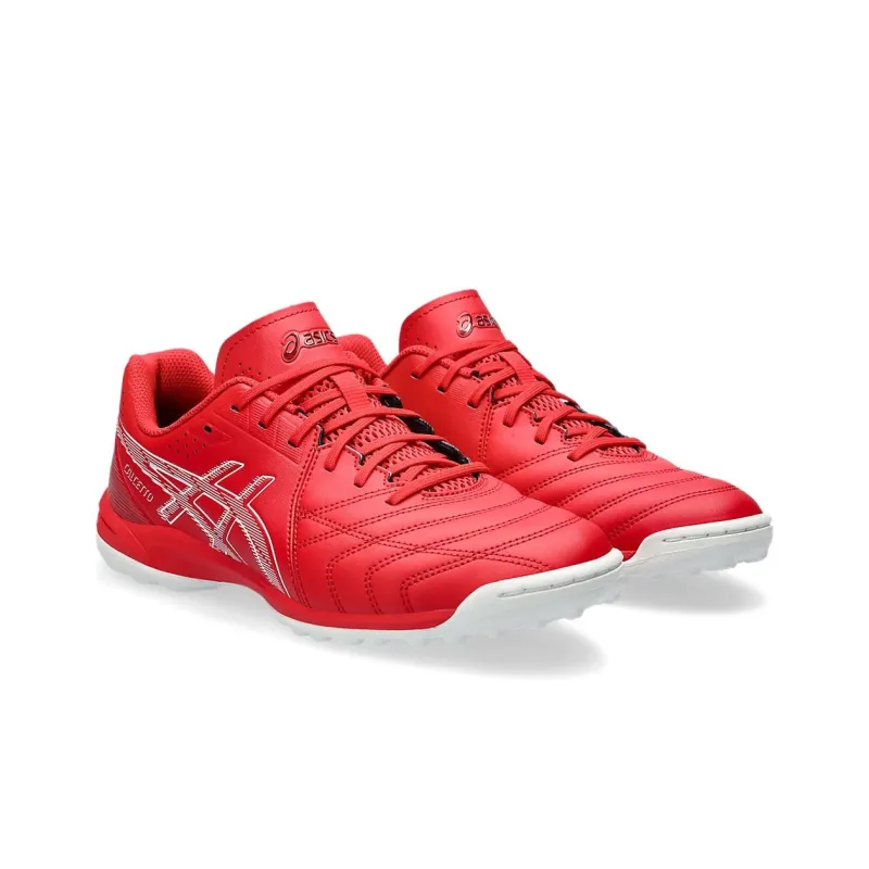 Asics Calcetto TF Rubber Broken Studs Cushioning Anti Slip And Wear Resistant Soccer Shoes Men's Red-2
