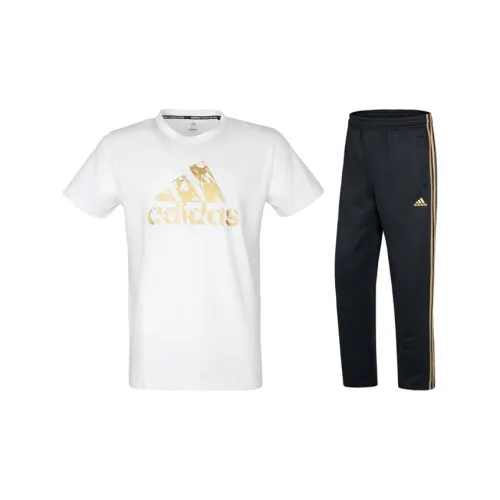 Adidas Casual Sportswear Men White Gold+Black/Gold